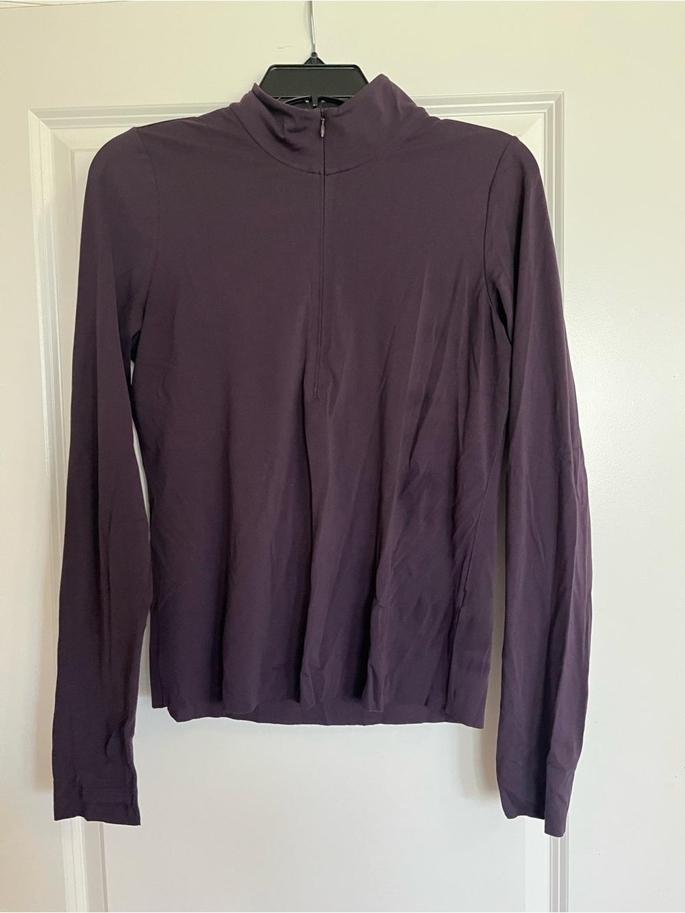 Women's Long-Sleeve Mock Neck Top in Deep Purple